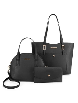 3PCS Purses for Women Tote Purse and Wallet Set Shoulder Satchel Bags