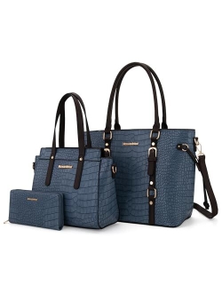 3PCS Purses for Women Tote Purse and Wallet Set Shoulder Satchel Bags