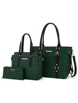 3PCS Purses for Women Tote Purse and Wallet Set Shoulder Satchel Bags