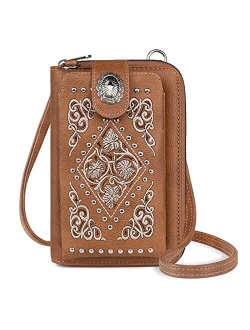 Small Crossbody Cell Phone Purses for Women Western Cell Phone Wallet Bags Purses and Handbags with Coin Pocket