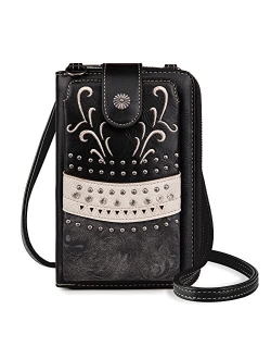 Small Crossbody Cell Phone Purses for Women Western Cell Phone Wallet Bags Purses and Handbags with Coin Pocket