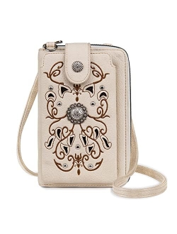 Small Crossbody Cell Phone Purses for Women Western Cell Phone Wallet Bags Purses and Handbags with Coin Pocket