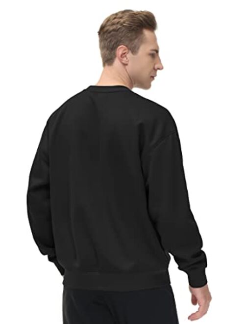 THE GYM PEOPLE Men's Fleece Crewneck Sweatshirt Thick Loose fit Soft Basic Pullover Sweatshirt