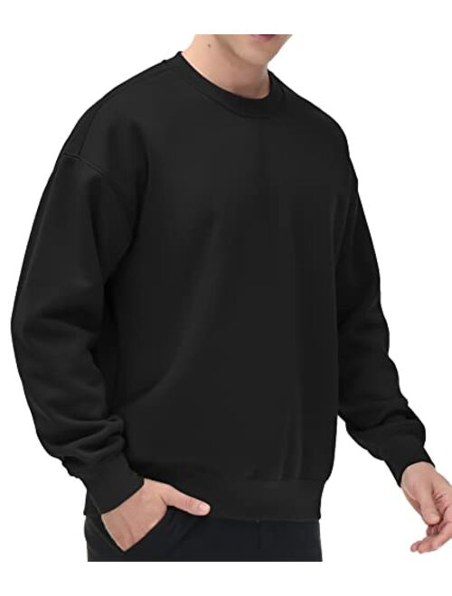 THE GYM PEOPLE Men's Fleece Crewneck Sweatshirt Thick Loose fit Soft Basic Pullover Sweatshirt