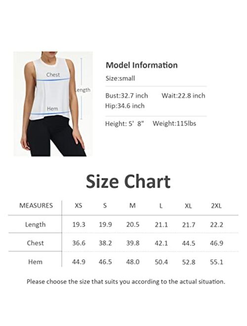 THE GYM PEOPLE Women's Open Cross Back Workout Tank Tops Loose Fit Sleeveless Yoga Running Shirts