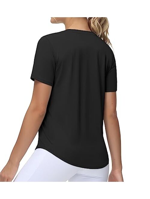 THE GYM PEOPLE Women's Workout Short Sleeve Breathable T-Shirts Athletic Yoga Tee Tops