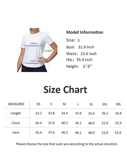 THE GYM PEOPLE Women's Workout Short Sleeve Breathable T-Shirts Athletic Yoga Tee Tops