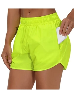 Womens' Workout Shorts Quick-Dry with Zipper Pockets