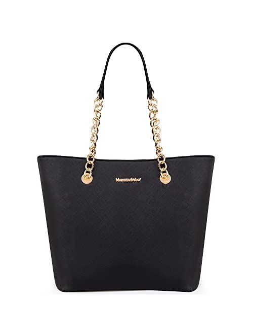 Montana West Handbags for Women Chain Shoulder Vegan Leather Tote Bag Top Handle Handbag