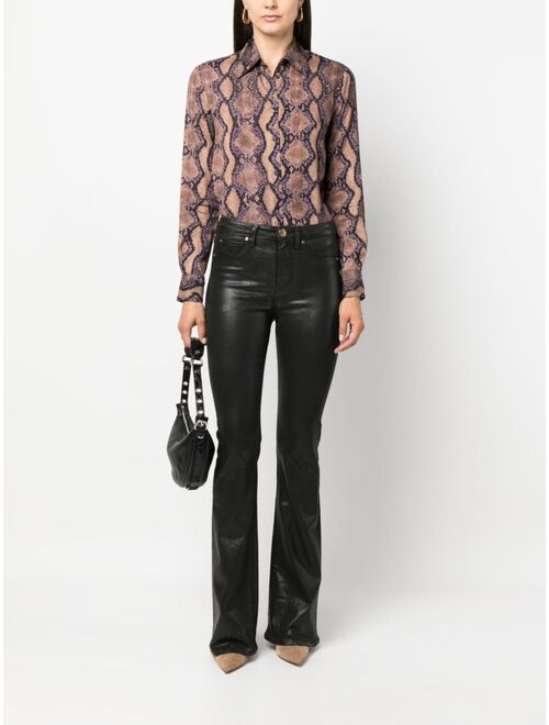 PINKO snakeskin-print long-sleeve shirt