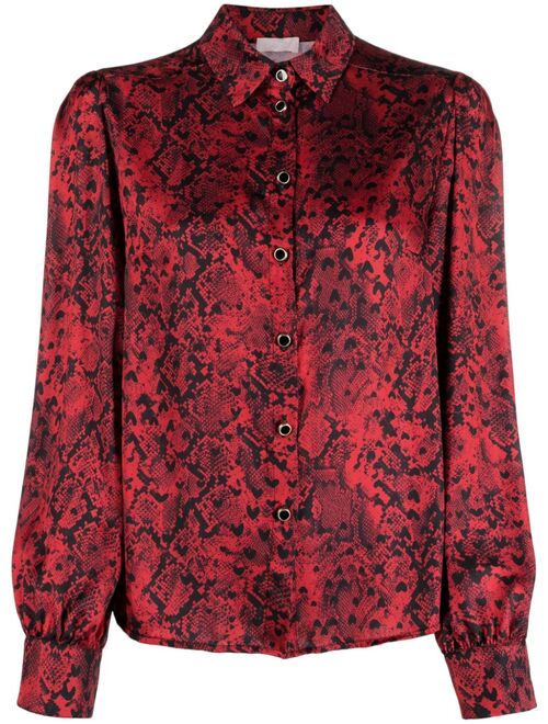 LIU JO snake-print long-sleeve shirt