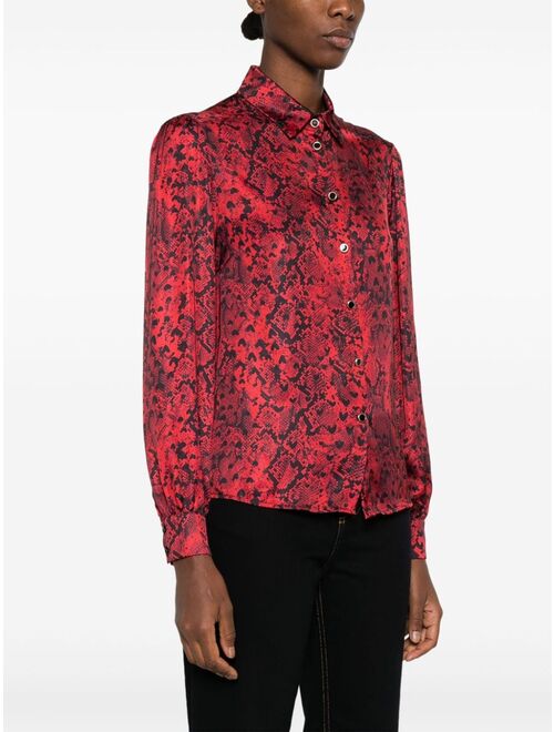 LIU JO snake-print long-sleeve shirt