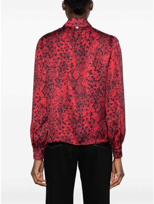 LIU JO snake-print long-sleeve shirt