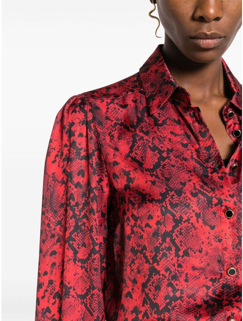 LIU JO snake-print long-sleeve shirt