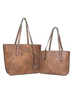 Women Handbags Set Tote Bag for Women Large and Medium Shoulder Bag Satchel Hobo 2pcs Purse Set