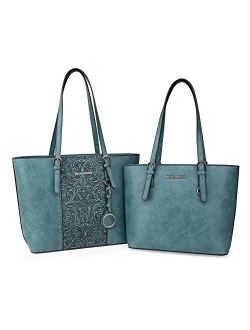 Women Handbags Set Tote Bag for Women Large and Medium Shoulder Bag Satchel Hobo 2pcs Purse Set