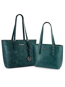 Women Handbags Set Tote Bag for Women Large and Medium Shoulder Bag Satchel Hobo 2pcs Purse Set