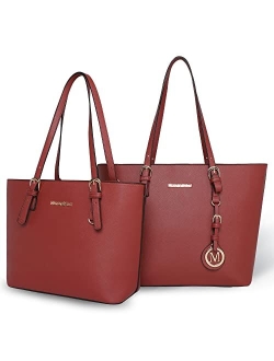 Tote Handbag for Women Shoulder Bag Large and Medium 2PCS Purses Set