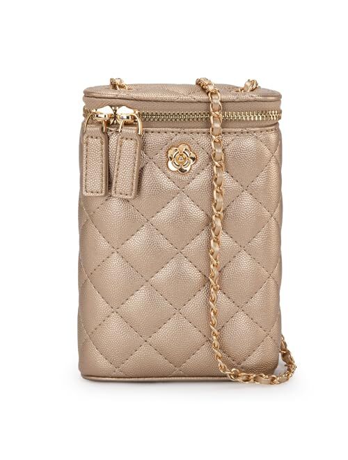 Montana West Small Quilted Cell Phone Purse for Women Soft Chain Crossbody Cellphone Wallet Bag