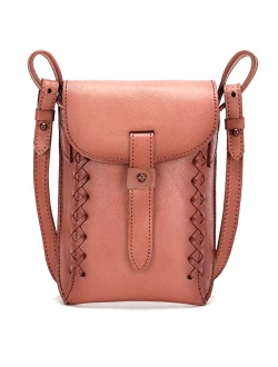 Crossbody Bags for Women Genuine Leather Cell Phone Purse Wallet Lightweight Shoulder Bag Travel Purse