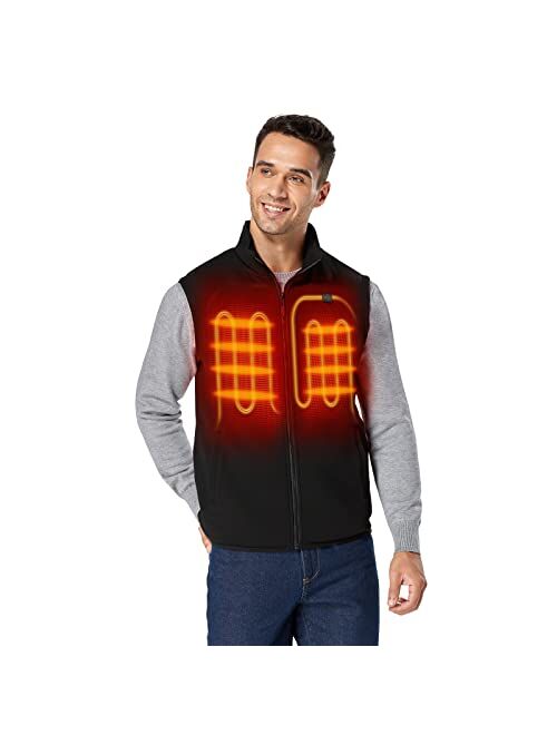 ORORO Men's Fleece Heated Vest with Battery Pack