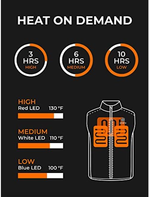 ORORO Men's Fleece Heated Vest with Battery Pack