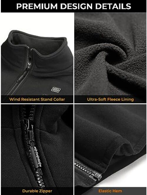 ORORO Men's Fleece Heated Vest with Battery Pack