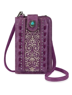 Western Style Small Crossbody Cell Phone Purses for Women Phone Bags Wallet with Coin Pocket