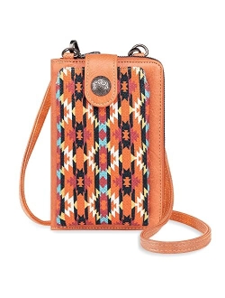 Western Style Small Crossbody Cell Phone Purses for Women Phone Bags Wallet with Coin Pocket