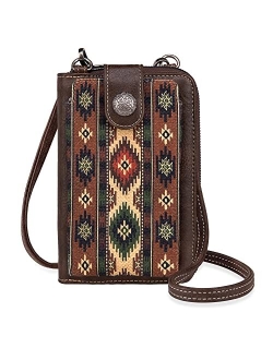 Western Style Small Crossbody Cell Phone Purses for Women Phone Bags Wallet with Coin Pocket