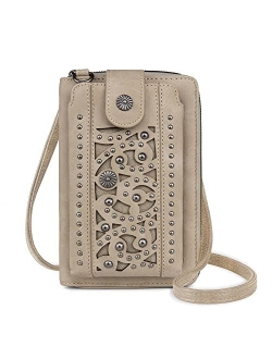 Western Style Small Crossbody Cell Phone Purses for Women Phone Bags Wallet with Coin Pocket