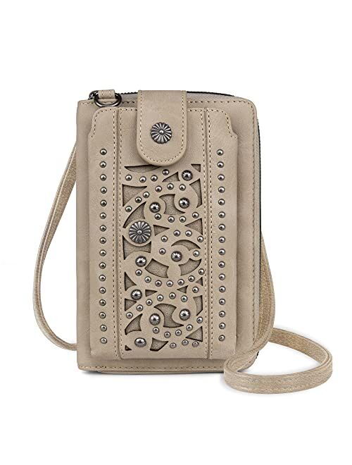 Montana West Western Style Small Crossbody Cell Phone Purses for Women Phone Bags Wallet with Coin Pocket