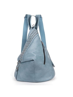 Backpack Purse for Women Soft Washed Leather Drawstring Casual Travel Backpacks