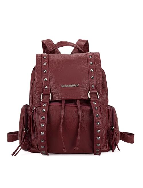 Montana West Backpack Purse for Women Soft Washed Leather Drawstring Casual Travel Backpacks