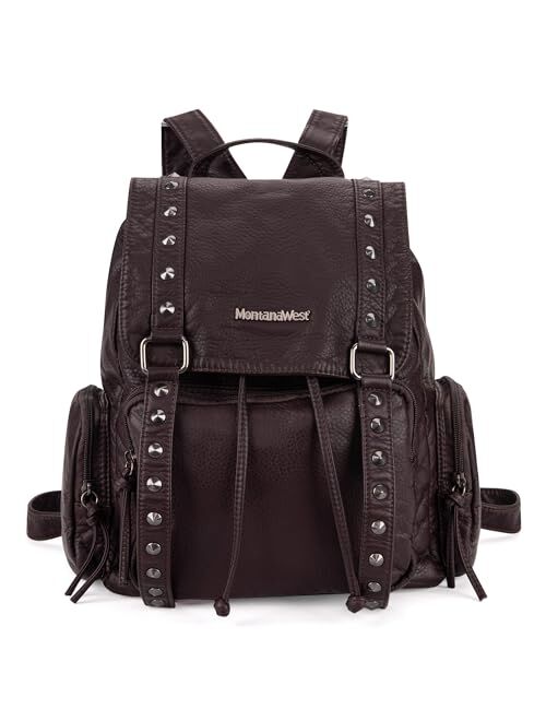 Montana West Backpack Purse for Women Soft Washed Leather Drawstring Casual Travel Backpacks