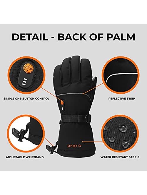 ORORO Heated Gloves for Women and Men, Rechargeable Heated Motorcycle Gloves, Battery Gloves for Skiing and Arthritis Hands