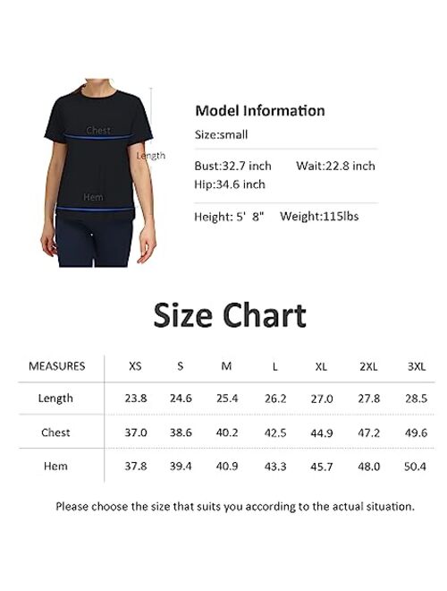 THE GYM PEOPLE Women's Short Sleeve Workout Shirts Breathable Yoga T-Shirts with Side Slits Athletic Tee Tops