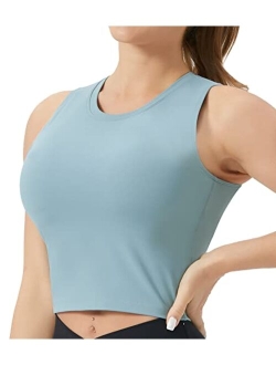 Women's Medium Support Sports Bra Removable Padded Sleeveless Workout Crop Tops