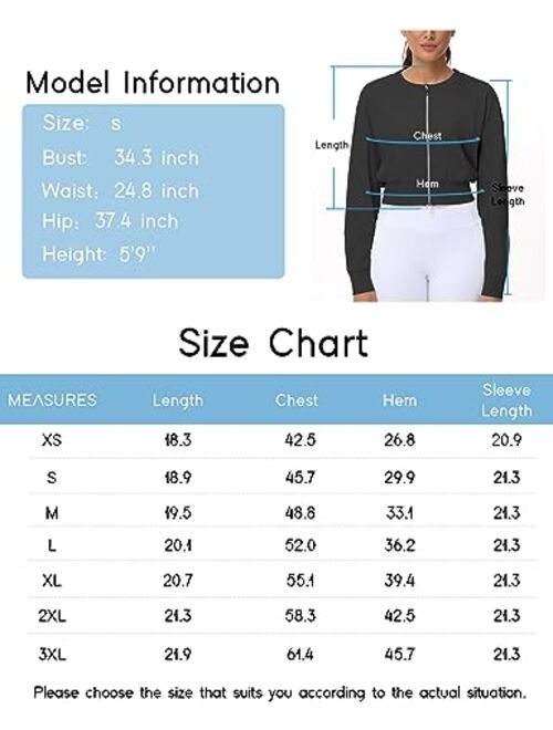 THE GYM PEOPLE Women's Cropped Jackets Full Zip Long Sleeve Ribbed Workout Sweatshirts Lightweight Casual Tops