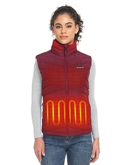 [Upgraded Battery] Women's Heated Down Vest with Battery, Lightweight Heated Vest with 800 Fill Power Down Insulation