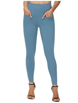 Women's Casual Yoga Leggings High Waisted Tummy Control Workout Pants with 4 Pockets