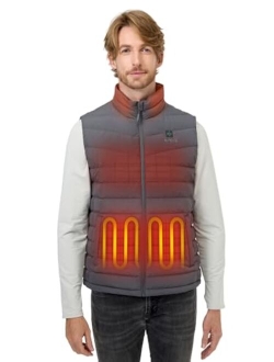 [Upgraded Battery] Men's Heated Vest with 90% Down, Lightweight Heated Down Vest with Battery