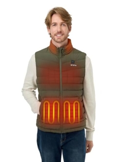 [Upgraded Battery] Men's Heated Vest with 90% Down, Lightweight Heated Down Vest with Battery