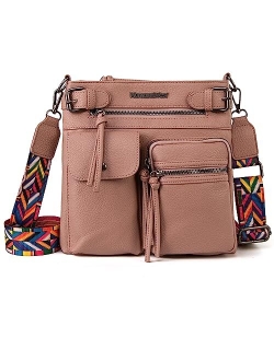 Crossbody Bag for Women Multi Pocket Shoulder Bags Medium Travel Purses Ultra Soft Washed Leather