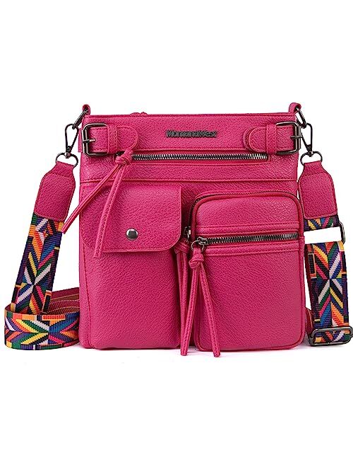 Montana West Crossbody Bag for Women Multi Pocket Shoulder Bags Medium Travel Purses Ultra Soft Washed Leather