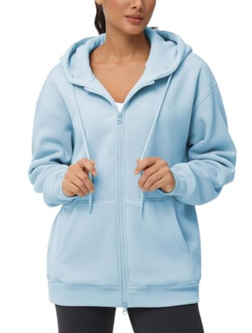 THE GYM PEOPLE Women's Zip Up Plus Oversize Hoodie Drawstring Sweatshirts Casual Long Sleeve Jacket with Pockets