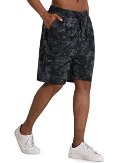 Men's Lounge Shorts with Deep Pockets Loose-fit Jersey Shorts for Running,Workout,Training, Basketball