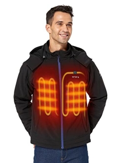 Men's Heated Jacket with 4 Heat Zones and Battery Pack, Heating Jacket for Hiking Camping Outdoors