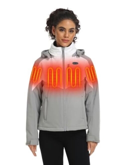 [Upgraded Battery] Women's Dual Control Heated Jacket with 5 Heat Zones, Up to 20 Hours of Warmth