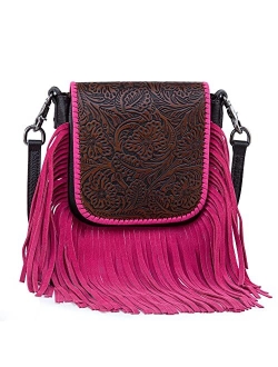 Genuine Leather Fringe Purse Western Crossbody Bag for Women